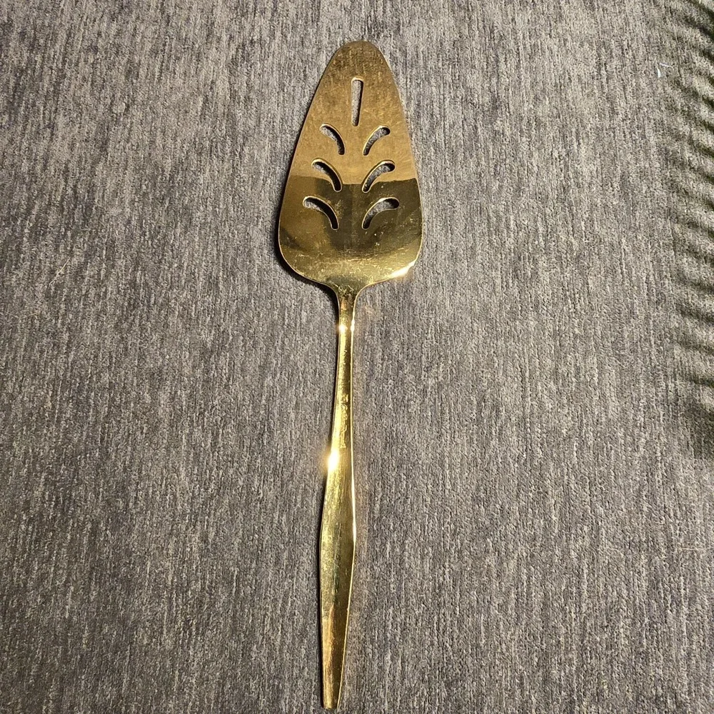 Vintage JH Carlyle Golden‎ Bouquet Gold Electroplate Pierced Pie Cake Server